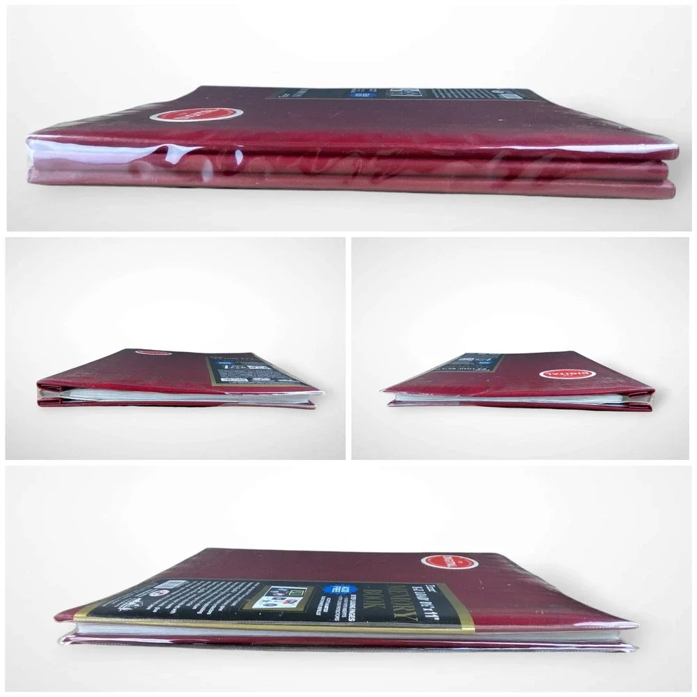 Photo Album Red Faux Leather Photo Album Strap Hinge Top Loading 20 Pages Unused